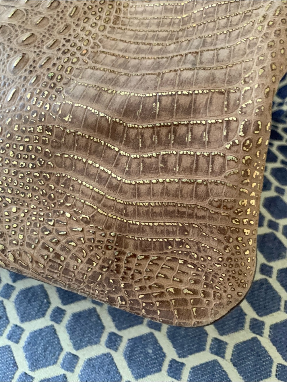 Brahmin Brown Croc-Embossed Shoulder Bag Gold accents - Picture 4 of 13